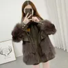 Sheep Leather Genuine Young Large Collar 2023 Winter New Fox Haining Fur Coat For Women 3989