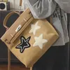 Skolväskor Trendiga vintage Frosted Star Design Ryggsäckar Y2K Eestetiska kvinnor Fashion Casual School Bag Korean Studenter Matchar alla Ins Backpack