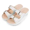 Sandaler designers sandal toffel glider sko mens kvinnor spänne klassiska mode sandalstorlekar 35-42 gai mode blommor tofflor svarta vita rosa grön