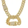 Hot Selling Hip Hop Style 18K Gold Mens Diamond Necklace 24 Inch stor kedjekubansk set