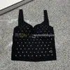 V Neck Camisole Women Shiny Crystal Vest with Padded Quick Drying Camis Summer Sexy Tanks