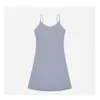 Casual AL-071 Dresses Female Solid Sleeveless Sport Tennis Dress With Built-in Bra Running Fitness Tennis Skirt