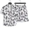 Designer Suit Sanya Tourism Set Summer Short Sleeved Mens Shirts Beach Vacation Leisure Loose Shorts Fashion 3azh