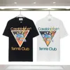 メンズデザイナーTシャツラックスチシャツメンズカサブランカラグジュアリーシャツトップ特大のティーカサブランシャツカサブランカ服ファッションサマークルー半袖