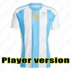 2024 Argentinië Voetbalshirts MESSIS Otamendi DE PAUL Argentinië Nationaal Team Copa DYBALA MARTINEZ KUN AGUERO Maradona Voetbalshirts 24 25 Heren DI Maria Kindertenues