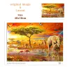 Number Painting By Number Adult Kit With Frame Elephant Adult Landscape Diy HandPainted Color Oil Paint Home Wall Art Picture For Decor