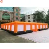 Activités de plein air de bateau libre 10mLx10mWx2mH (33x33x6.5ft) arène d'étiquette de labyrinthe de jeu laser gonflable noir et Orange personnalisée à vendre