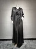 민족 의류 무슬림 라마단 아이드 겸손한 반짝이는 실크 드레스 두바이 터키 카프탄 패션 기모노 아바야 쿠웨이트 모로코 여성 로브 MQ056