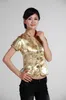 Neue Ankunft Hellblau Weibliches V-ausschnitt Shirt Top Chinesische Klassische Damen Satin Bluse Größe S M L Xl Xxl Xxxl Mujer Camisa Jy044-4 Y19062601