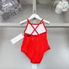 kids Designer clothes girl one-pieces Swimsuit girls swimwear Summer logo Print Pure cotton kid Swim Wear Beach Bikinis Children Swimwears 1-15 ages 4 styles