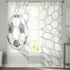 Curtains Soccer Football Net Sketch Sheer Curtain for Living Room Decoration Modern Tulle Window Curtain for Bedroom Voile Organza Drapes