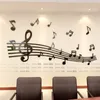 Staff Note Acrylic 3D Wall Stickers for Kids Room Dance Diy Art Decor Music Classroom Home Decoration 240312