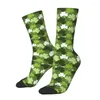 Chaussettes pour hommes Impression amusante Motif Shamrock pour hommes Femmes Extensible Été Automne Hiver Crew