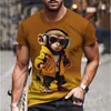 Herr t-shirts hiphop apa orangutan tryckt t-shirt 3d besättning hals skjorta sommarmens kort slve strt mode casual topp lös kläder y240314