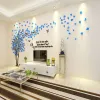 Klistermärken 3D Tree Acrylic Wall Stickers Creative Diy Art Mural Decoration Stickers Lämpliga för vardagsrum Bakgrund Väggdekoration