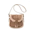 Totes estilo coreano retro pequena camurça crossbody saco outono e inverno lã de cordeiro para mulher