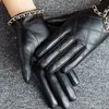 Fünf Finger Handschuhe Winter Mode Klassische Trendy Marke Luxry Design Leder Handschuh Dame Halten Warmouch Bildschirm Top Schicht Schaffell C229b