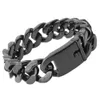 Bijoux de mode solide pierre noire lourde Bracelet en acier inoxydable 316L hommes Cool Punk Rock chaîne lien hommes Bracelets cadeaux 240227