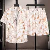 Designer Suit Hawaiian Seaside Vacation Set Mens Loose Fitting Casual Couple Trendy Brand Short Sleeved Floral Shirt Beach Two-piece H5dt