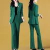 Spring Thin Jacket Casual Trousers Twopiece Elegant Women Pants Suef Manager Office Outfits Fashion Blazer 240305