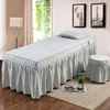 Sängkläder sätter lätt lyxigt enkla 4st skönhetsbäddsålar Salon Spa Table med massagebäddskirt kuddväskan peoolcover täcke täcke