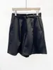 Women's Shorts Wool Casual Black Summer 2024 Ladies Zipper High Waist Pants With Pockets