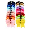 20 cores Bowknot Sólido Meninas Cheerleading Cabelo Arco Fita de Gorgorão Cheer Bow Elástico Rabo de Cavalo Cabelos Titular Para Menina Mulheres 2677309