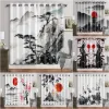 Perdeler Japon doğal manzara pencere perde geleneksel mürekkep boyama perdeler klasik perdeler oturma odası 2 adet ücretsiz gönderim