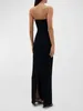 Casual Dresses Ailigou 2024 Women's Black Sexy Strapless Luxury Diamond Crystal Snake Tight Long Bandage Dress Elegant Celebrity Party