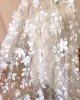 Tyg 1.25 bred vit blommig spets ren mesh tygklänning kjol bröllop klänning gardin dekorativt tyg