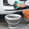 Secchio pieghevole da 3-10 litri Secchio rotondo in silicone Secchio per lavanderia Secchio per lavaggio auto Secchio per campeggio da viaggio per pesca all'aperto Stoccaggio domestico 240307