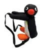 Mochilas de felpa Mochila de pingüino de dibujos animados lindo de 38 cm, bolso de hombro de animal de peluche lindo PINGU de peluche suave para niños y niñas, regalos de cumpleaños L2403