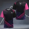 Męskie koszulki męskie sportowe T-shirt Badminton Trening Krótki rozmiar duży rozmiar luźne t-shirt gym fitness Bieganie na zewnątrz Szybkie suche ubranie Y240314