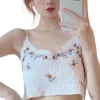 Women's Tanks Charming Crochet Crop Sling Tops Summer Camisole Embroidery Openwork Knit For Tank Ins Korean Beachwer Girl