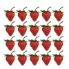 Decorative Flowers 20PCS Artificial Strawberry Mini PVC 6.5cm Lifelike Fake Fruit For Using Home Kitchen Party Display Table Decorations