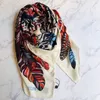Шелковый и кашемировый шарф, изысканный дизайн с принтом, брендовые женские шарфы, модный шарф в подарок, 140 140 см313M