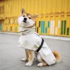Płaszcze przeciwdeszczowe na zewnątrz wodoodporne psie ubrania deszczowe odzież deszczowa dla dużych psów Wysoki kołnierz odblaskowy deszcz poncho żółty płaszcz deszczowy dla psów