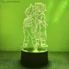 Lâmpadas de mesa Luz noturna de anime 3D - toque LED multicolor
