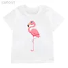 T-shirts barn lösa hipster flamingo bildtryck t-shirts flickor lilla prinsessa t shirt barn avslappnad trendiga kläd toppar tees ldd240314