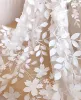 Fabric 1.25 Wide white floral lace sheer mesh fabric dress skirt Wedding dress curtain decorative fabric