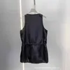 Gilet da donna firmati MM 24 inizio primavera nuovo design di nicchia con doppia cerniera coulisse cintura da lavoro abito gilet C03L