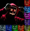 Maschera di Halloween LED illuminano maschere per feste The Purge Election Year Grandi maschere divertenti Festival Cosplay Costume Forniture Glow In Dark G4254872