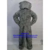 Mascot Costumes Long Fur Timber Grey Wolf Mascot Costume Adult Cartoon Character Outfit Suit Education Trade Exhibition Zx1732