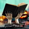 Dekorativa föremål Figurer Halloween Witch Book Stand Halloween Harts Statue Witch Hand Bookends Halloween Party Table Decoration Witch Hands Book Holder T2403