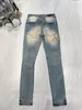 ontwerper amirssNieuwe Blue Side Bone Fashion herenjeans