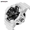 SANDA MEN Watches White G Style Sport Watch LED Digital Waterproof Casual Watch S Shock Male Clock Relogios Masculino Watch Man x0267r