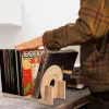 Racks Vinyl Record Organizer Turntable Universal Record Player Disc Stabilizer Bamboo Display Stand för 50+ LP Music Albums Display