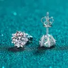 925 Silver Earring with Moissanite Diamond 1ct Vvs Snowflake Shape Earrings for Women