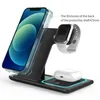 15W 3 In 1 Wireless Charging Charger Station Compatible for iPhone 15 14 13 12 11 Smart Mobile Phone Apple Watch AirPods Pro Qi Fast Quick Chargers With Retail Box