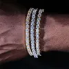 Bijoux de printemps avec boucle à une rangée de diamant, chaîne de Tennis en Zircon, marque tendance Hip Hop, accessoires de Bracelet pour hommes